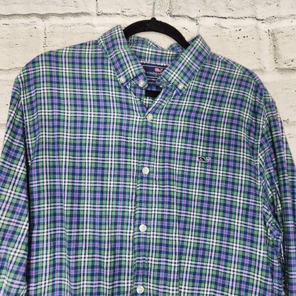 Vineyard Vines Slim Fit Whale Shirt Mens Large Long Sleeve Button Up Cotton - Picture 3 of 14